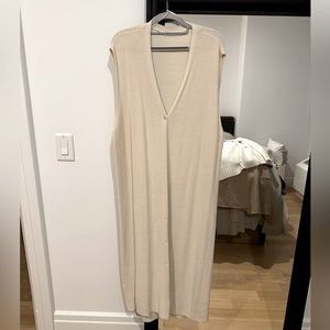 Zara long cream/bone color vest